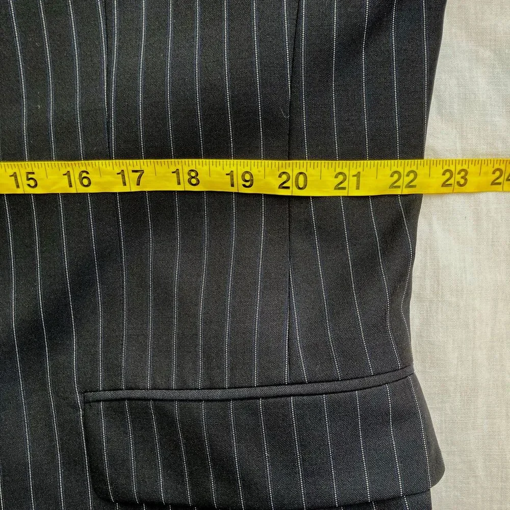Austin Reed London Suit Chalk Stripe Blue 44 Imported Wool USA Dillards Career
